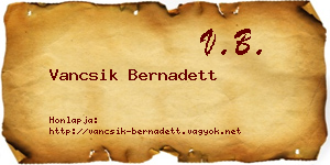 Vancsik Bernadett névjegykártya